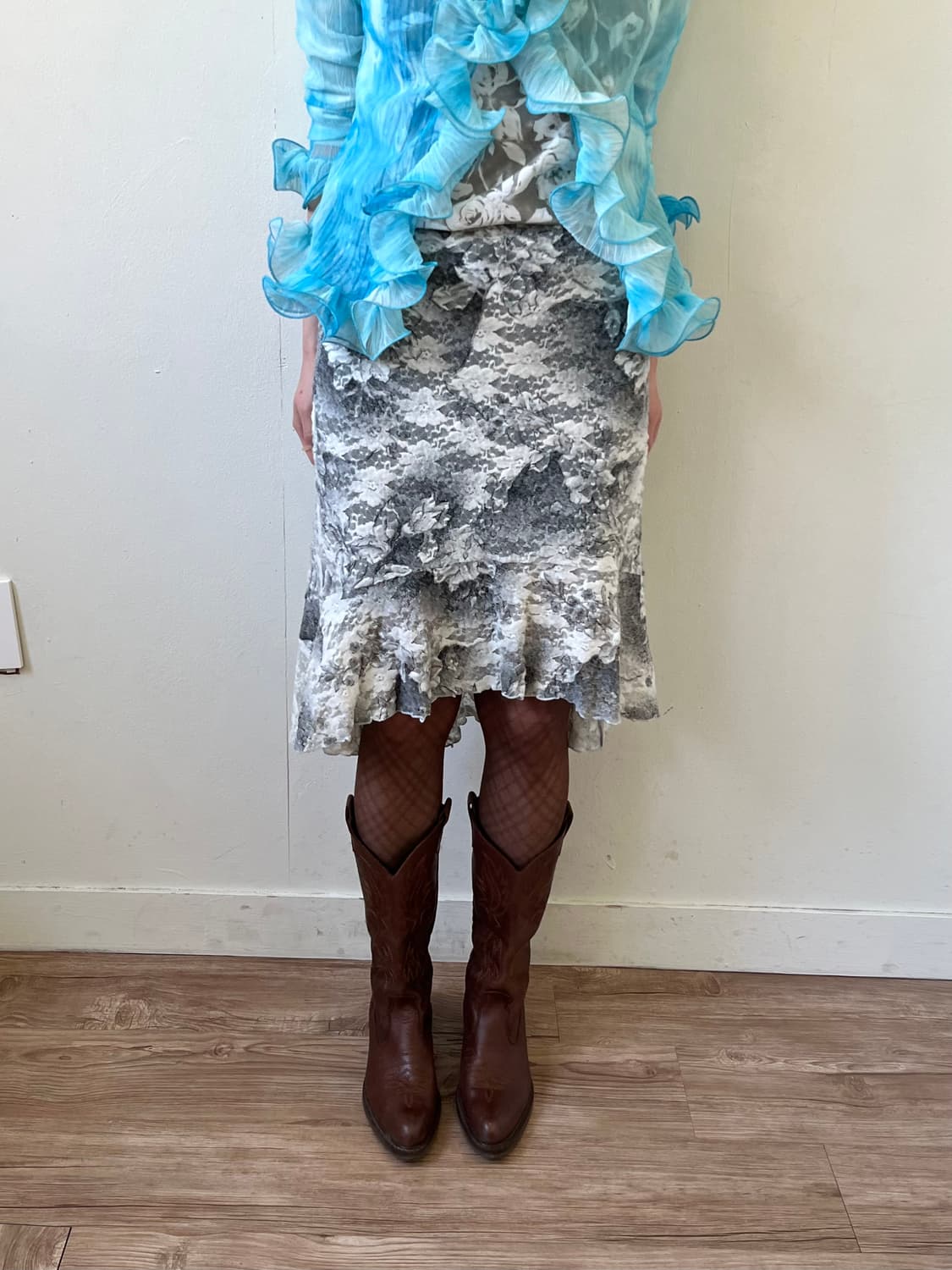 La quest-ceque 언발란스 스노우 플라워 스커트 상품이미지6