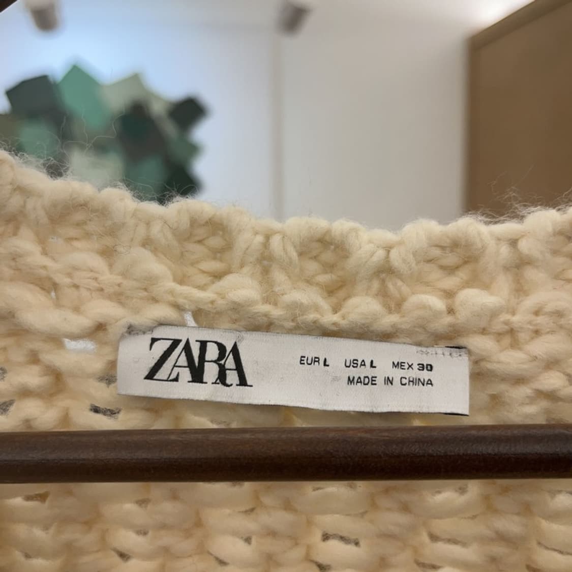 자라 모던 여리 폭닥 크림아이보리 뜨개 니트 L C08174 상품이미지5