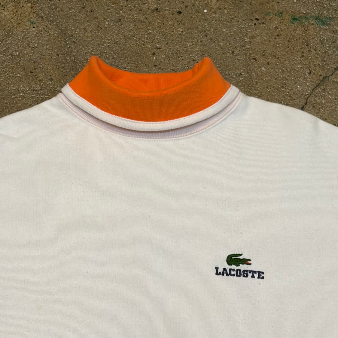 90s 미국 빈티지 라코스테 배색 더틀넥 목폴라 맨투맨 상품이미지5