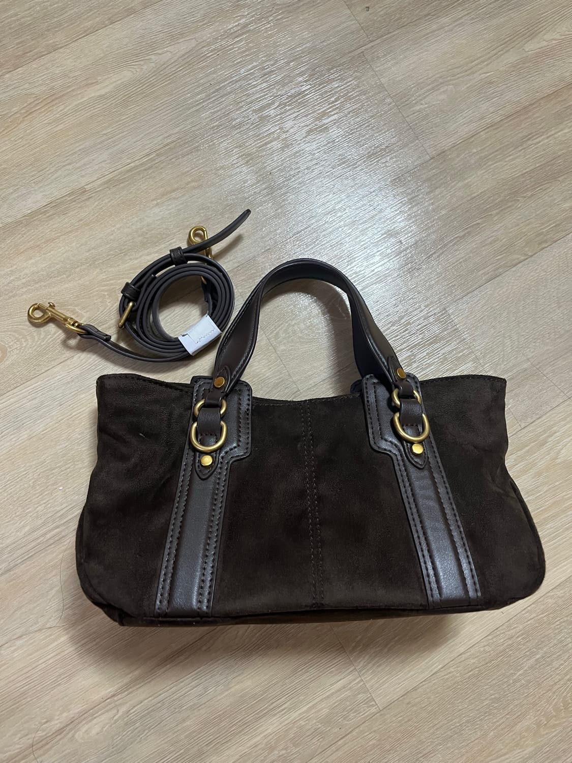 갈색 스웨이드 토트백 상품이미지2