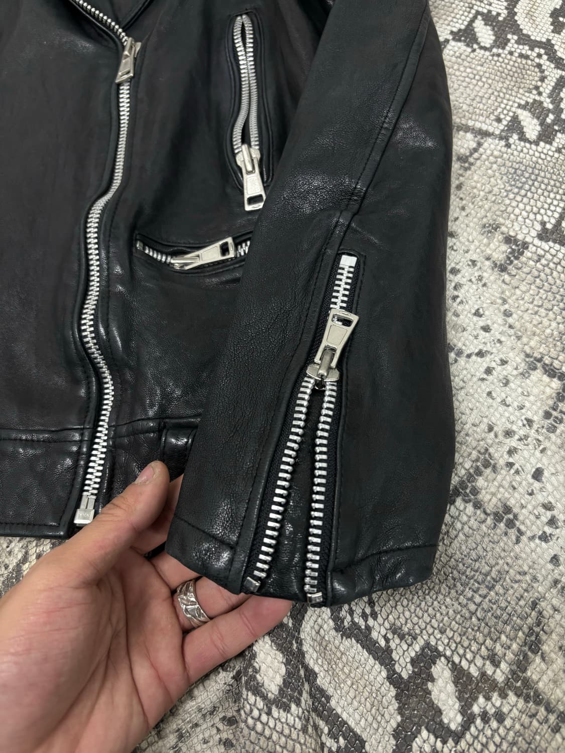 Multi Zipper Sheep Skin Cuff Detail Jack 상품이미지7