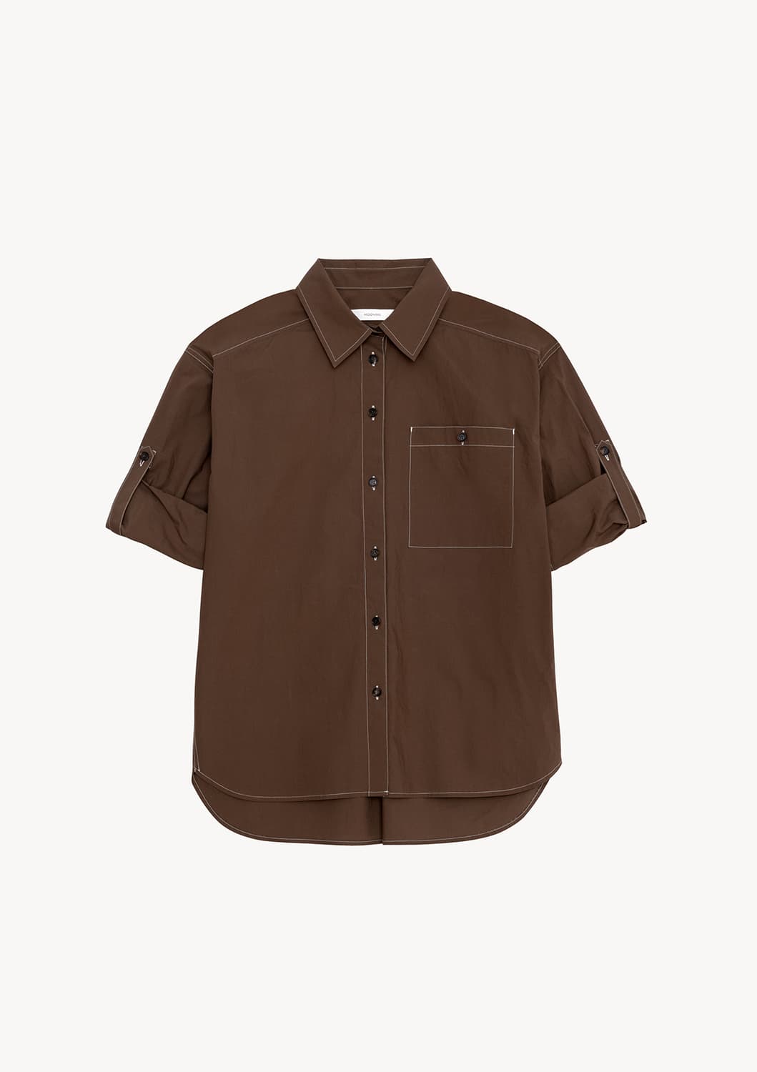 문달 하우스 롤업 셔츠 Haus Roll-up Shirt in Brown 상품이미지3