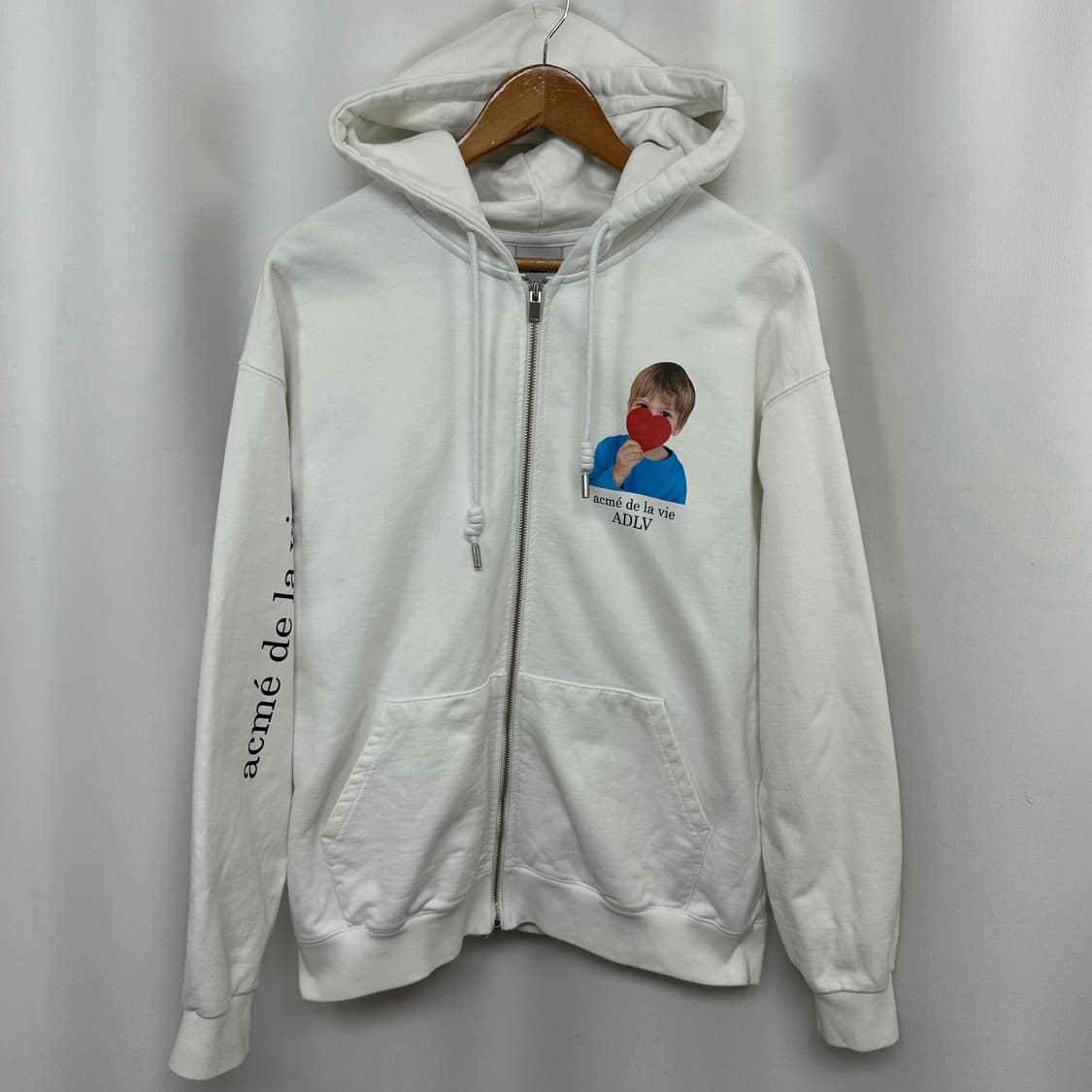 ADLV 남자 면100% 후드집업 화이트 (실측110) 상품이미지1