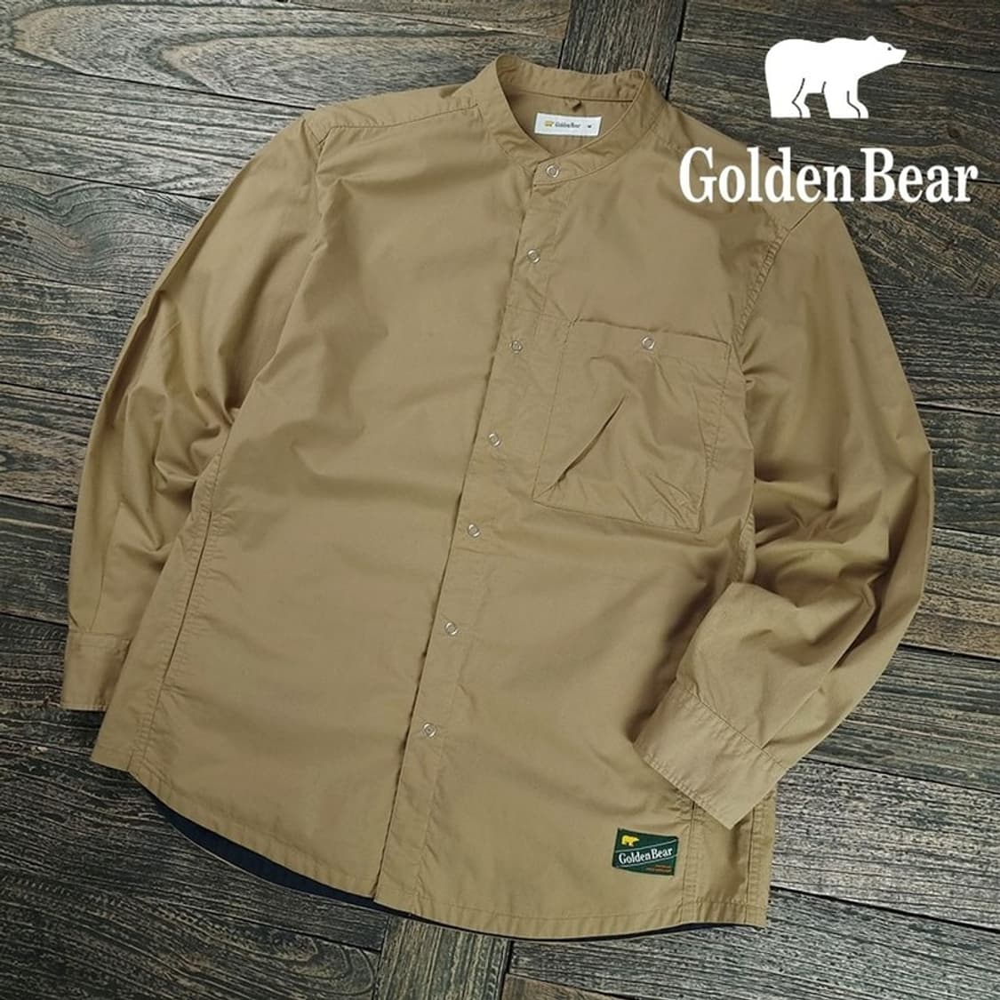 [골든베어] 차이나카라 셔츠 베이지 M19471 상품이미지1