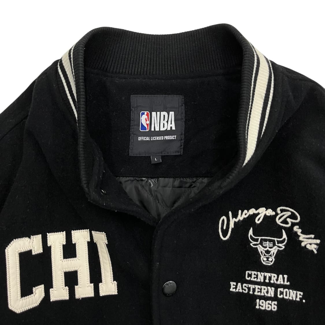 NBA 패치로고 블랙 시카고불스 바시티 자켓 L 상품이미지6