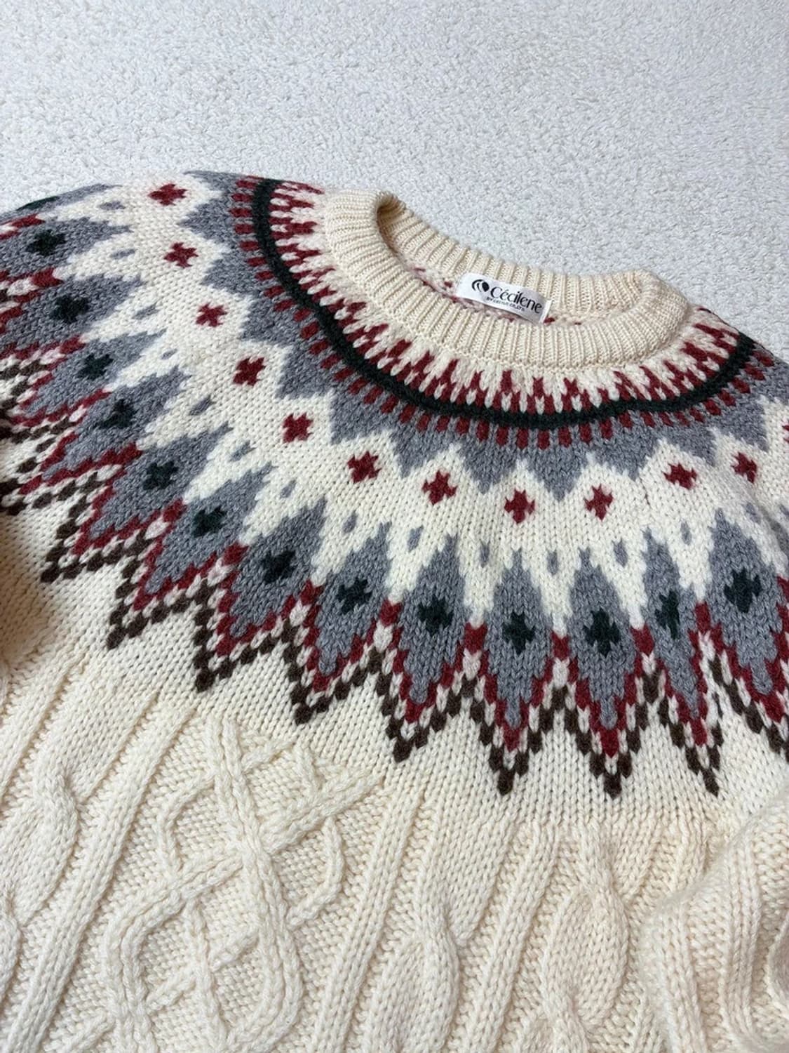 Cecilene 90's 노르딕 케이블 니트 PN7705 상품이미지3