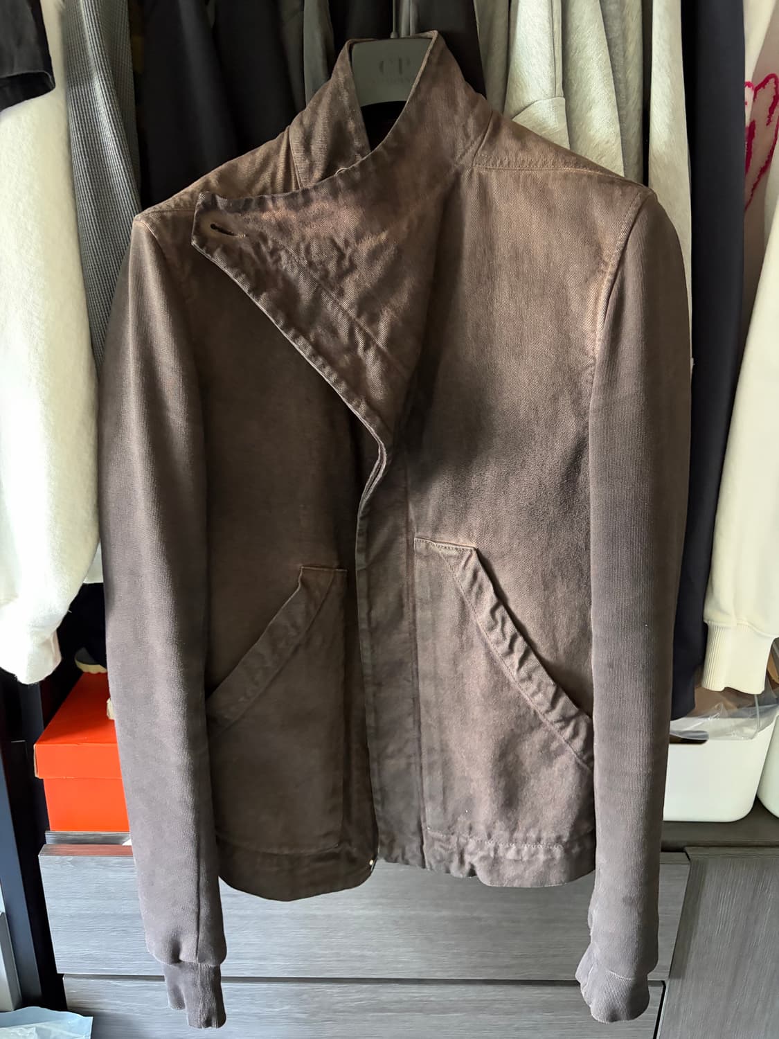 릭오웬스 사선 하이넥 자켓 상품이미지1