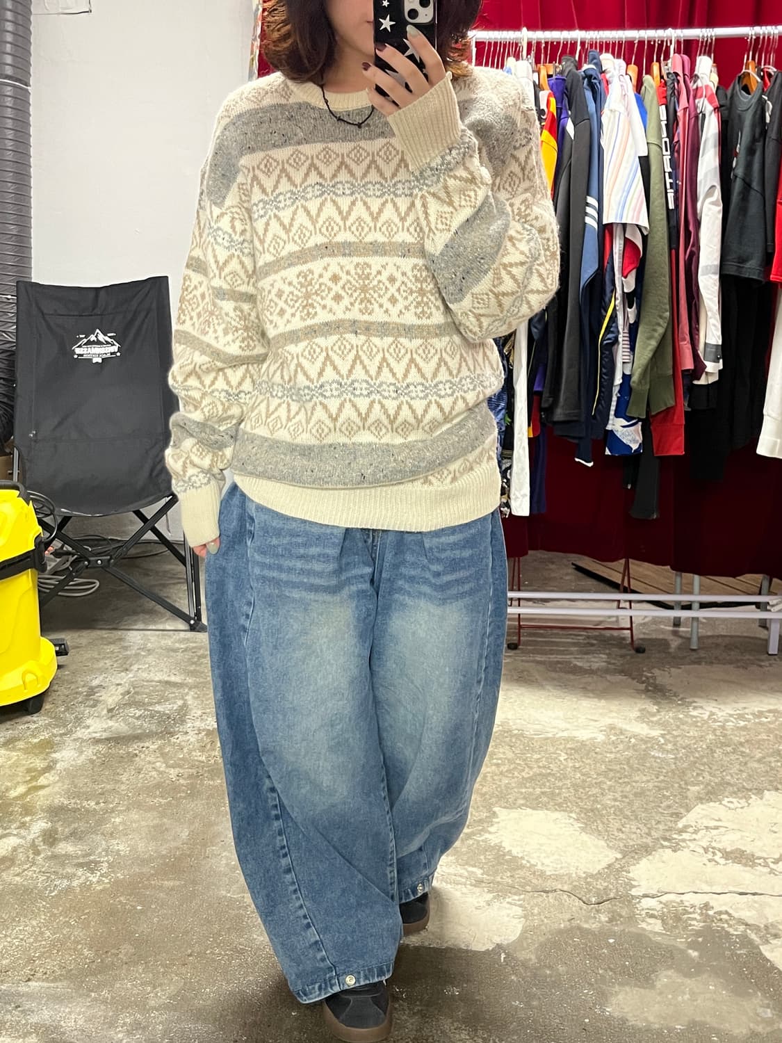 Wool 48% 보카시 울 혼방 노르딕 니트 상품이미지1