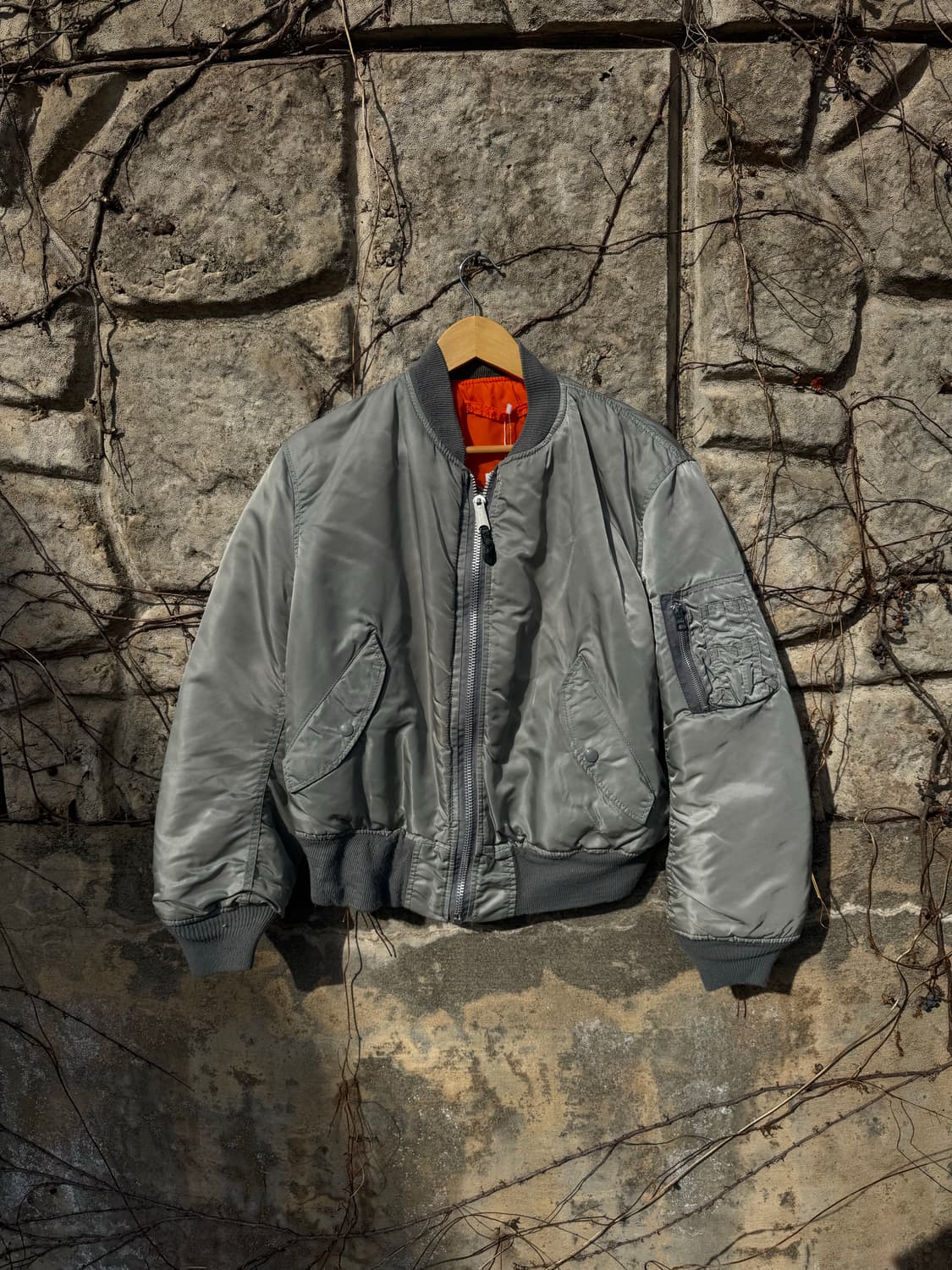 90s 알파인더스트리 미군 미공군 ma-1 항공 점퍼 자켓 그레이 상품이미지1