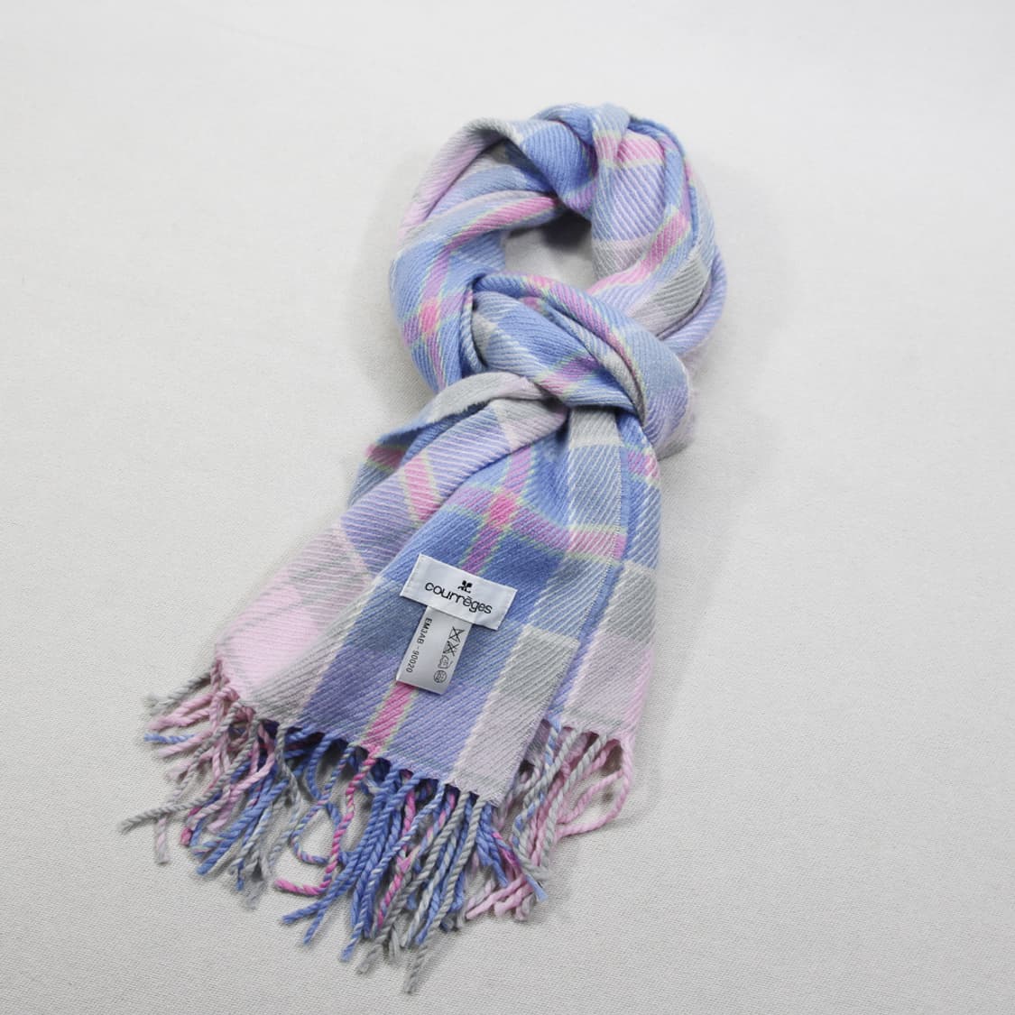 courreges 울 체크 머플러 상품이미지6