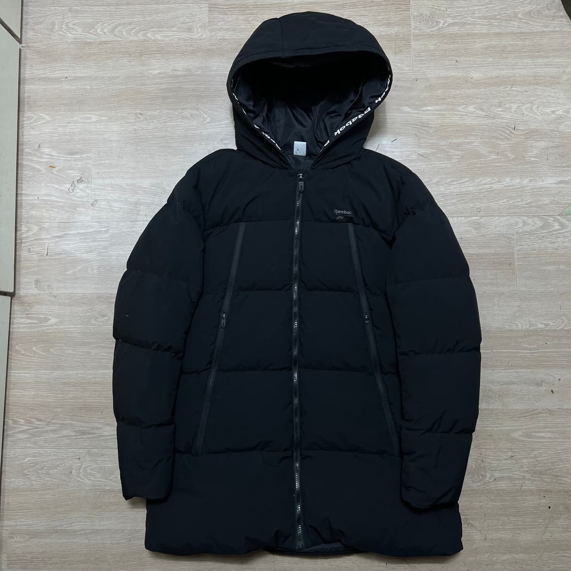 리복 키즈 덕다운 후드 미디엄 패딩 점퍼 [블랙] 160 상품이미지1