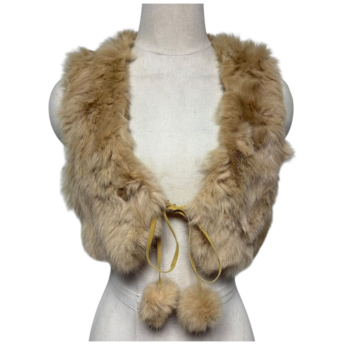 3748 브라운 토끼털 크롭 퍼조끼 퍼베스트 상품이미지2