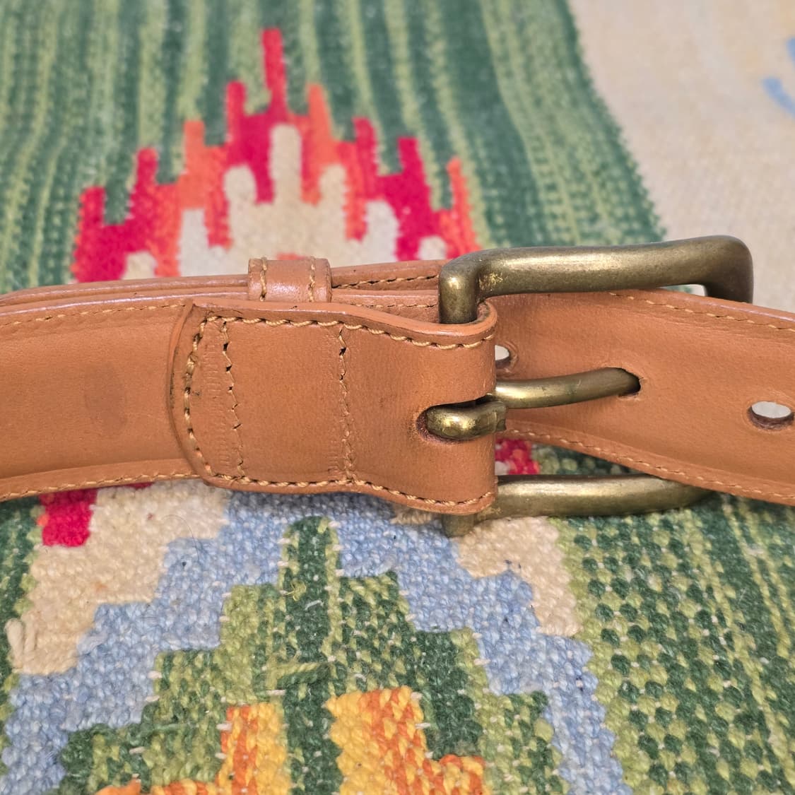 Vintage 90s 카우레더 홀스빗 솔리드브레스(황동)버클 벨트 27 상품이미지4