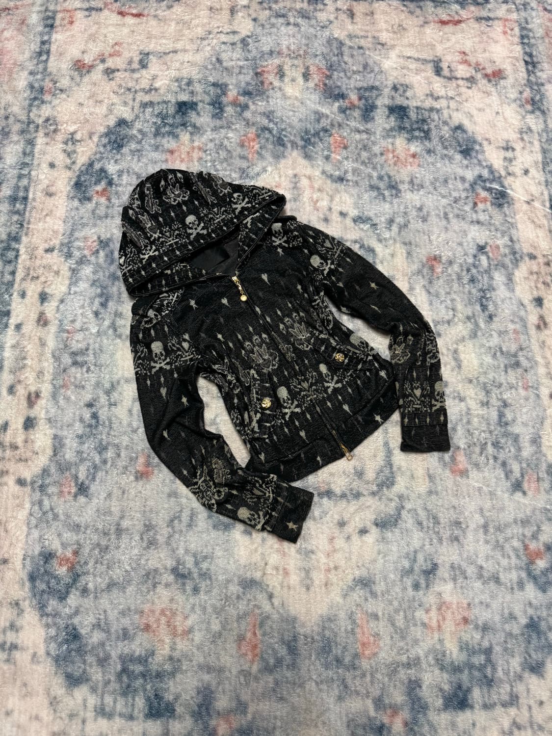 Roen 00s archive usagi skull hoodie 상품이미지1