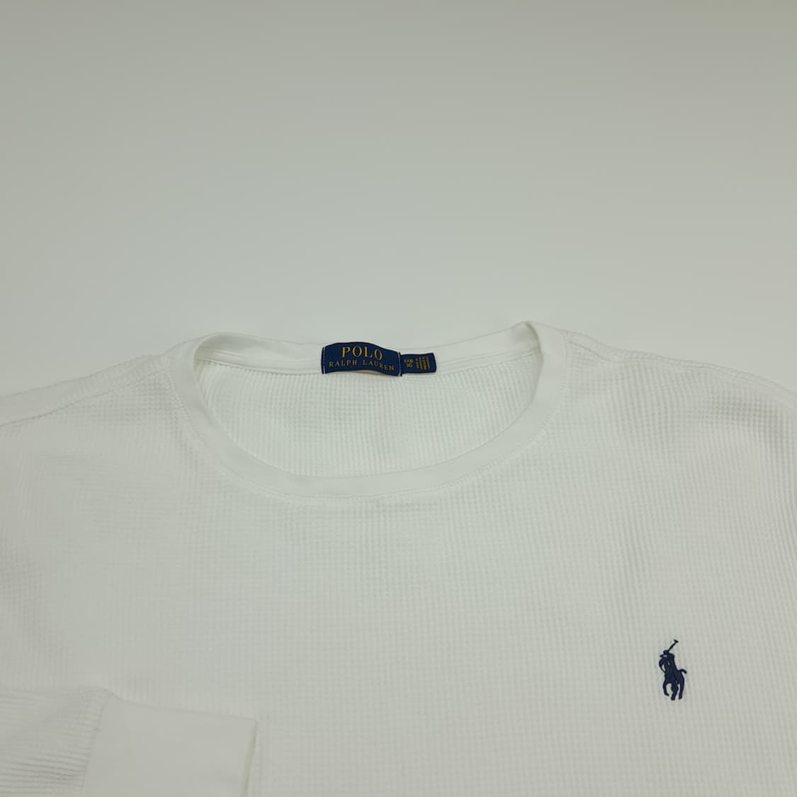 CN726 3XB 폴로 랄프로렌 화이트 와플 니트 긴팔 티셔츠 상품이미지3