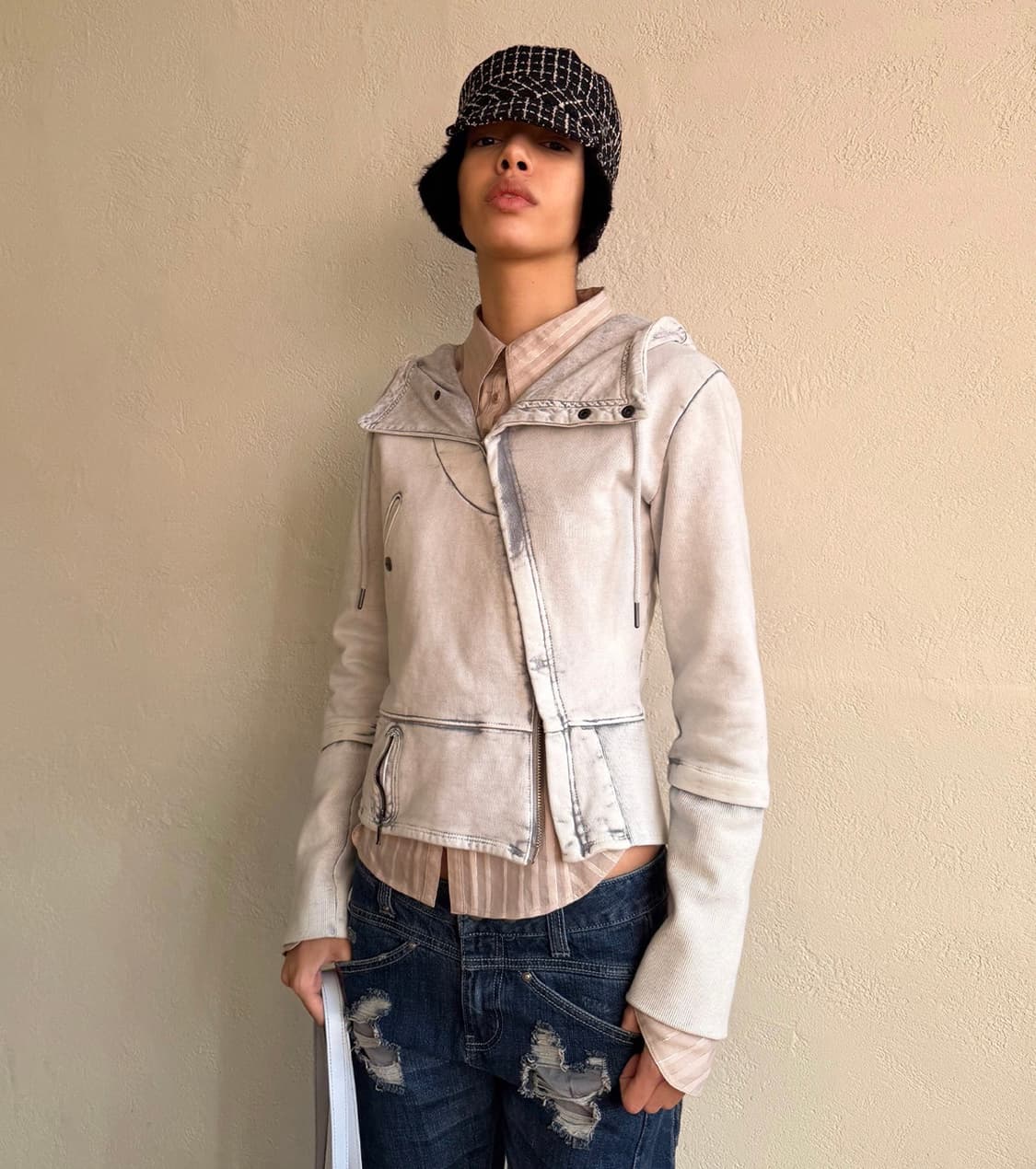 미스치프 ASYMMETRIC HOODIE ZIP-UP 판매 상품이미지1