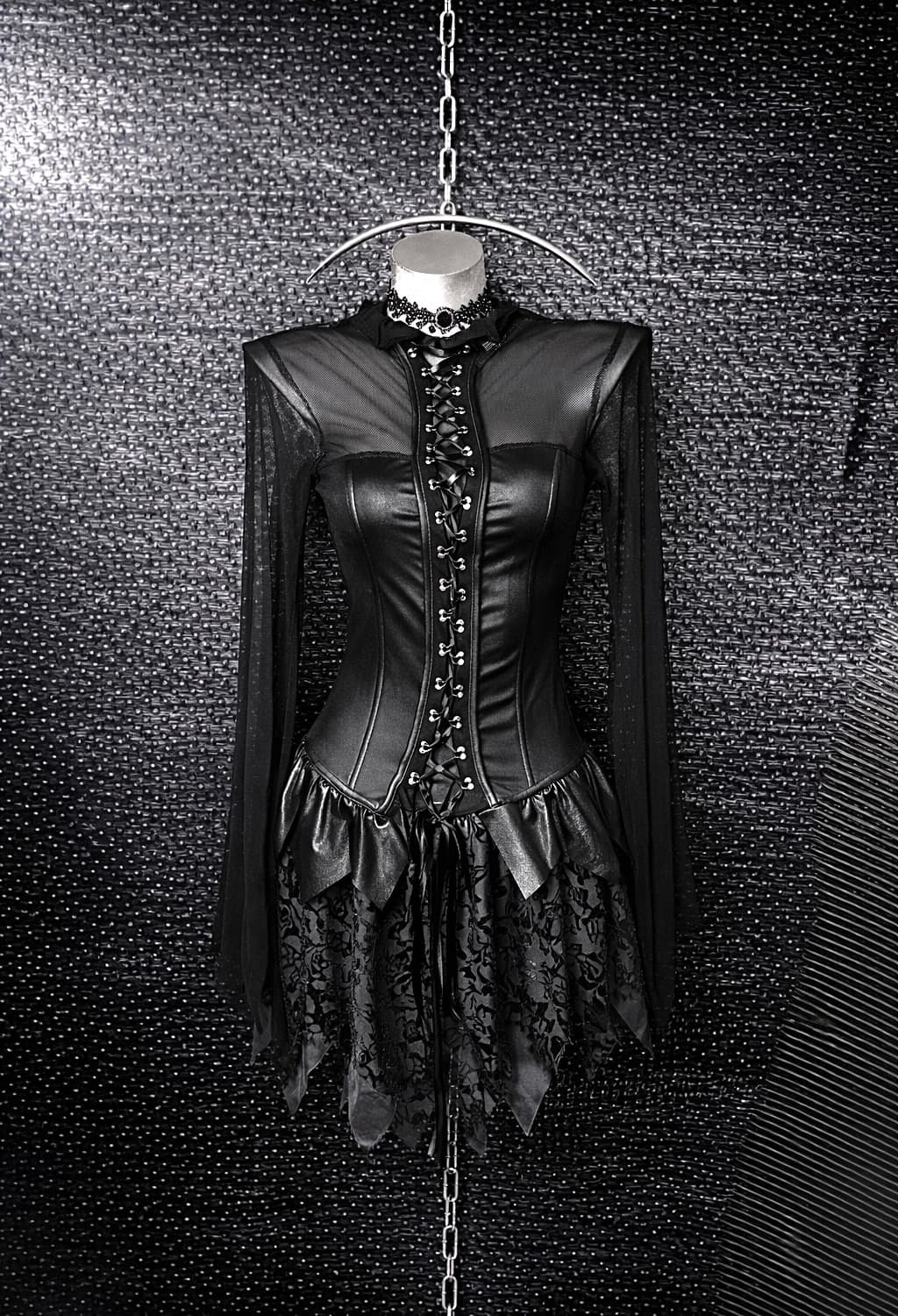 레이스업 코르셋 고딕 탑 상품이미지1