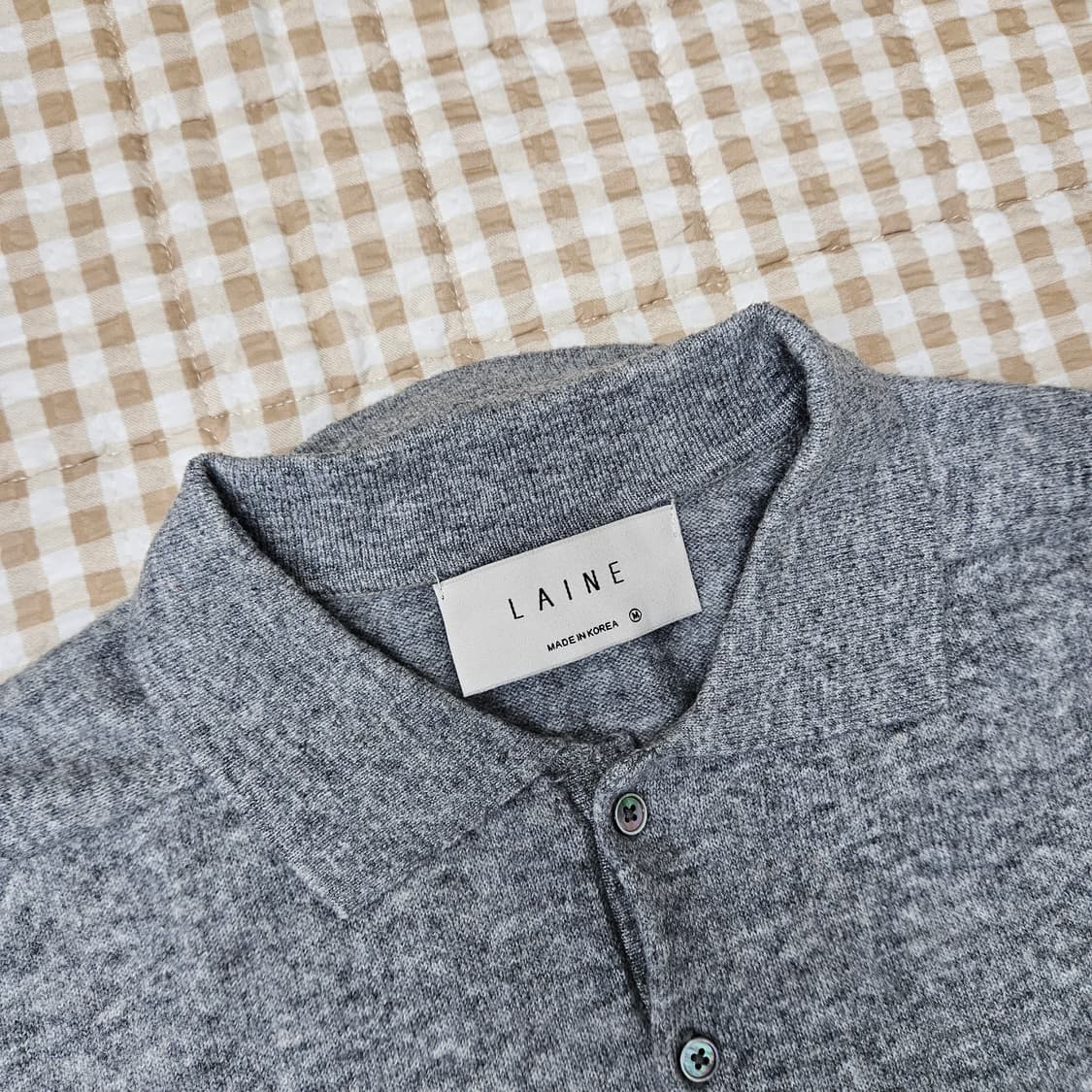 LAINE 울 니트 카라티 남자100 상품이미지2