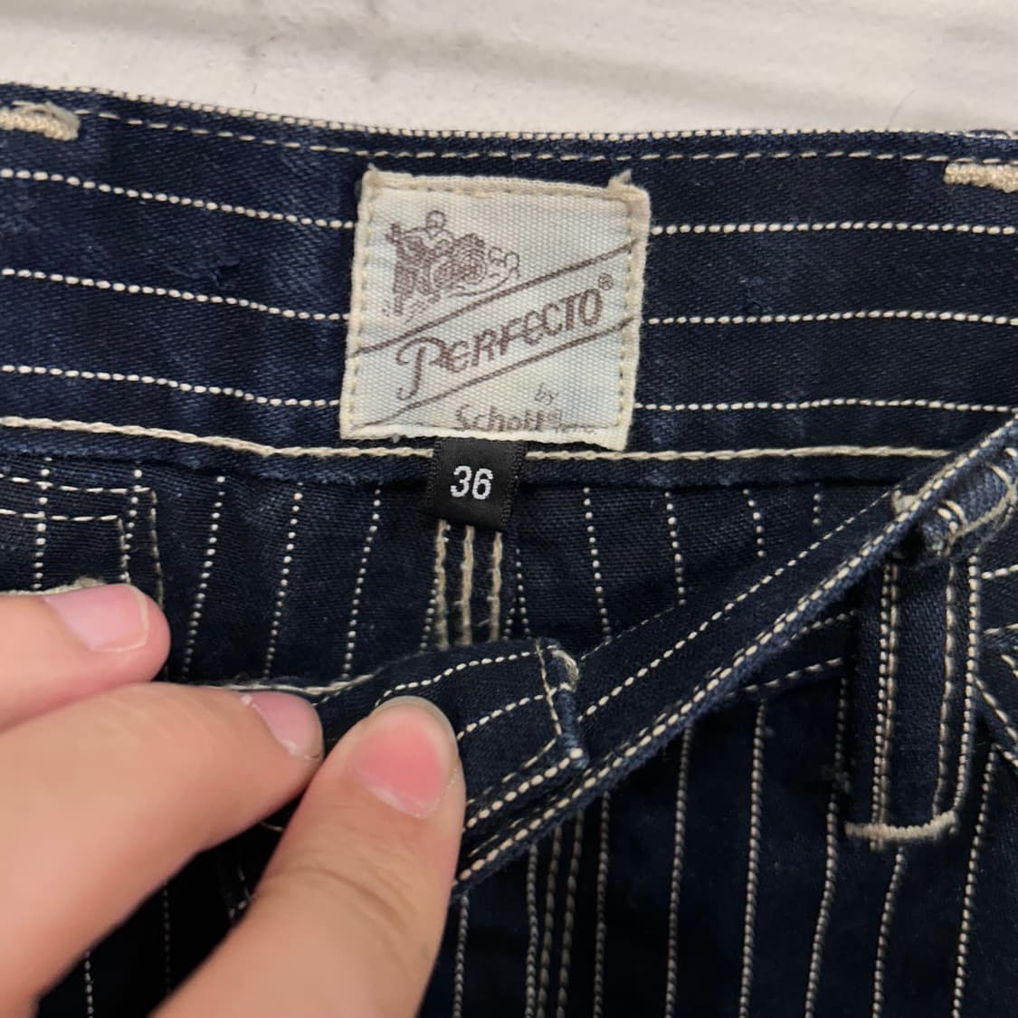 쇼트 뉴욕 샐비지 데님 스트라이프 와바시 팬츠 상품이미지3