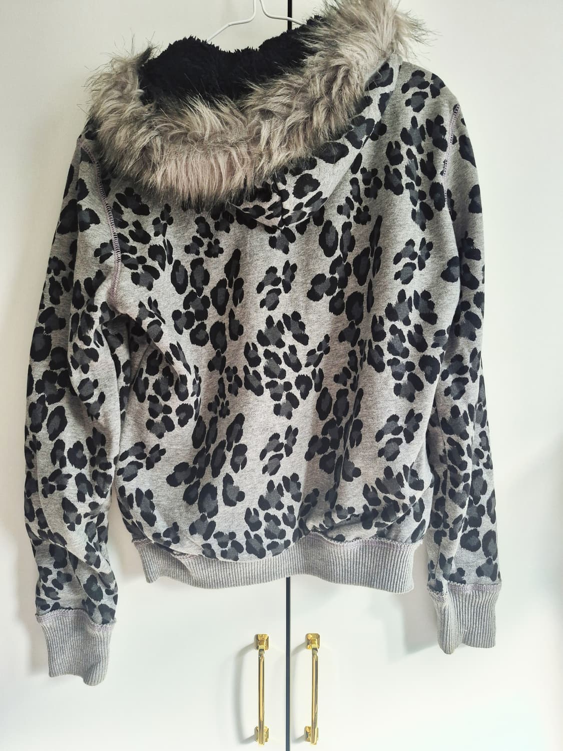 에어로포스테일 AERO 레오파드 울프죠 퍼 후드집업 갸루 빈티지 상품이미지2