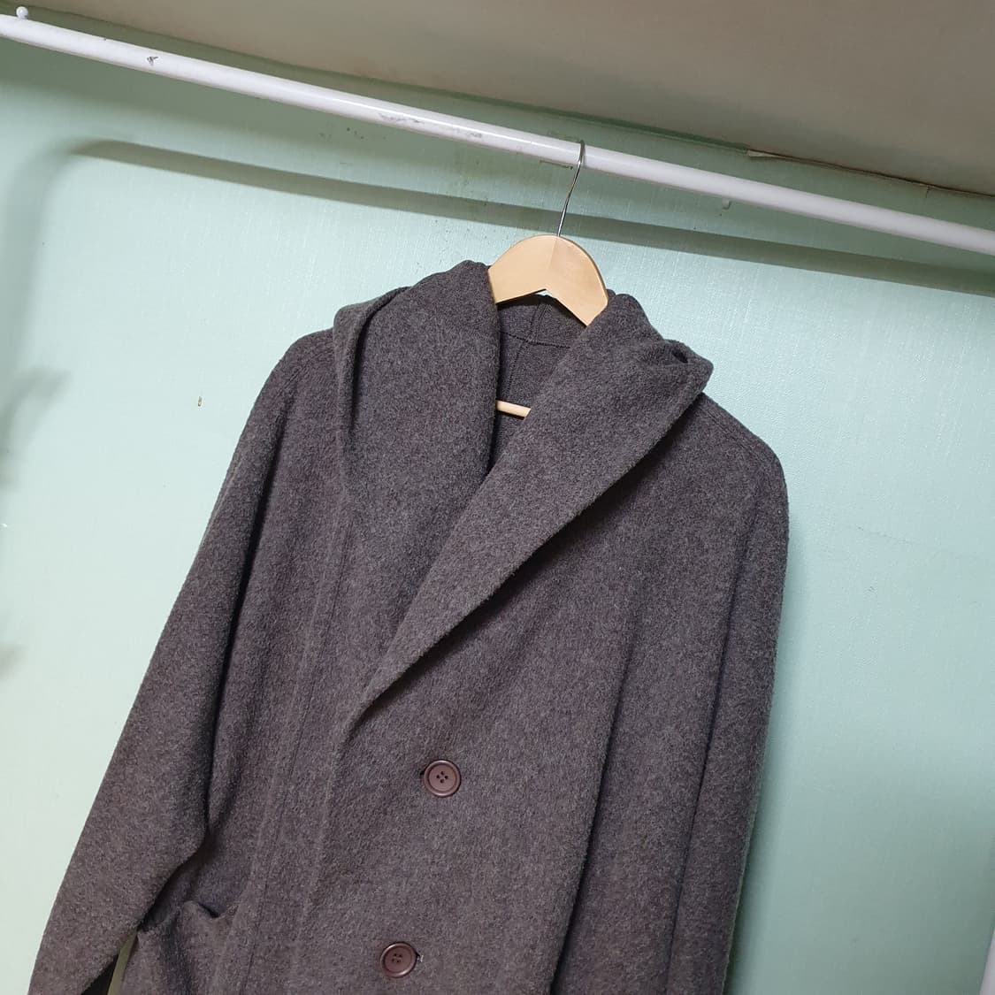 이세이미야케 에어울 후드 롱 코트 2사이즈 상품이미지2