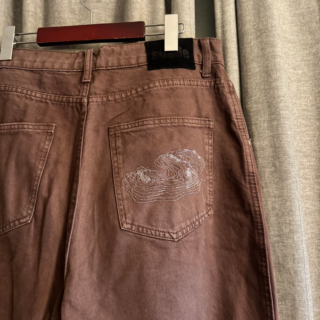 SUADE BLUE JEANS 브라운 와이드 팬츠 L 상품이미지5