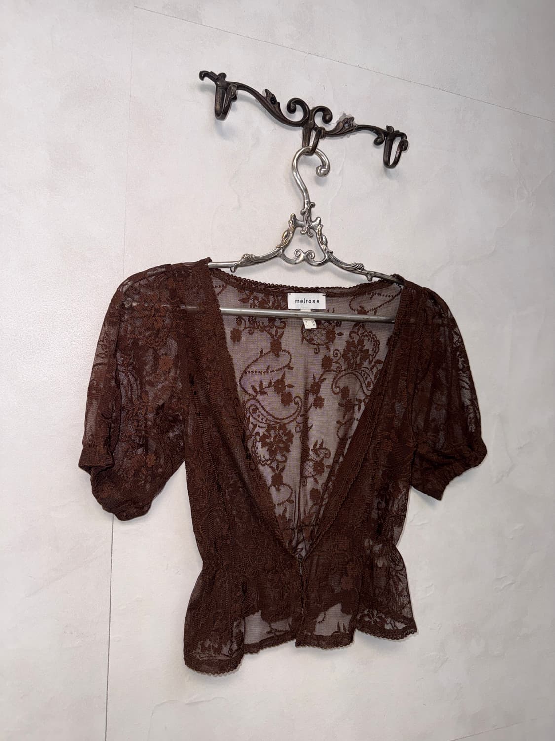 Melrose dark brown ethnic floral 가디건 상품이미지4