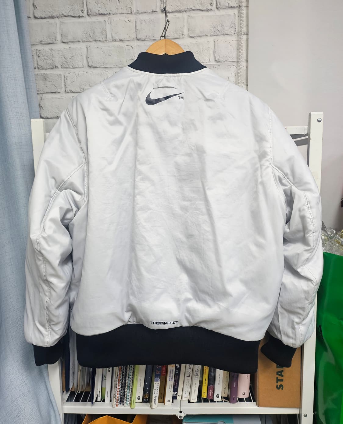 나이키 스우시 봄버자켓 XL 105 써마핏 양면 블루종 XD31 상품이미지7