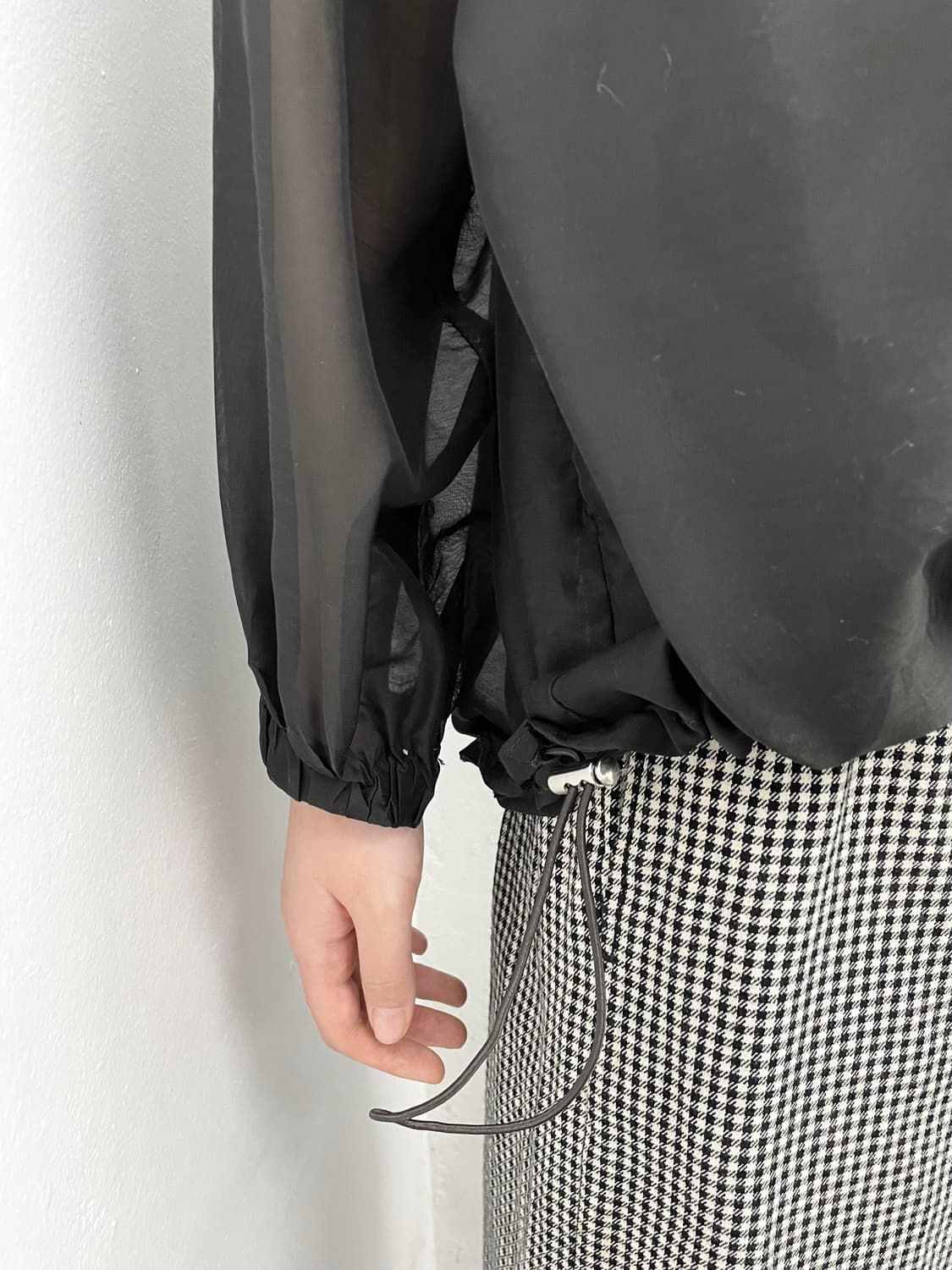 블랙 시어 스트링 자켓  상품이미지4