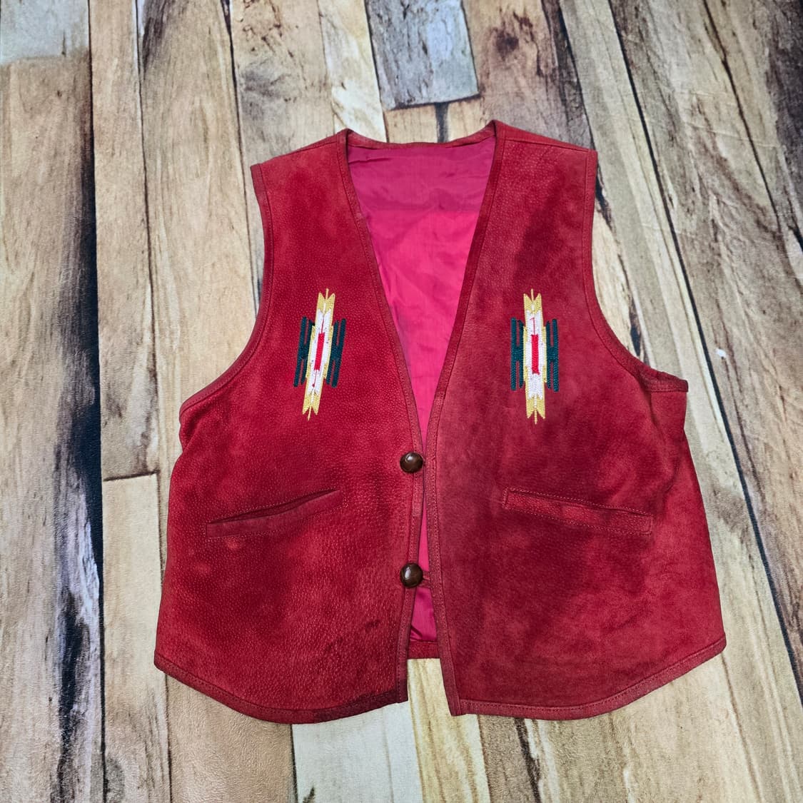 빈티지 치마요패턴 천연스웨이드 베스트 상품이미지1