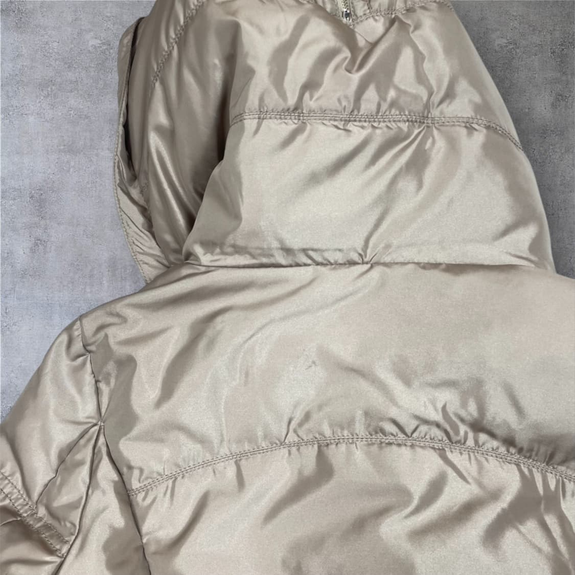 톰보이 Tomboy 골드베이지 후드 퍼 덕다운 숏패딩 85 상품이미지8