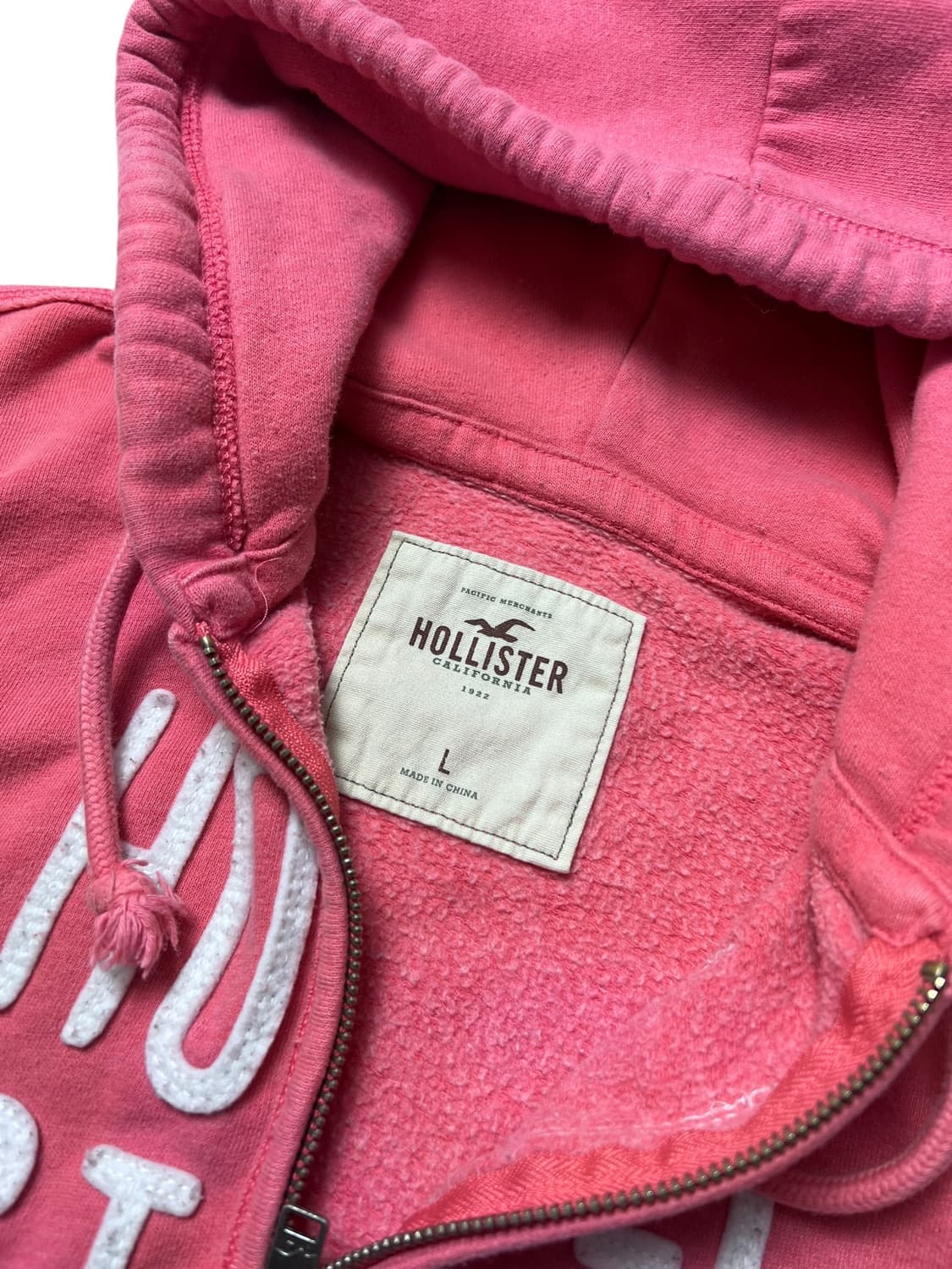 홀리스터 핑크 후드집업 L 딸기우유 상품이미지3