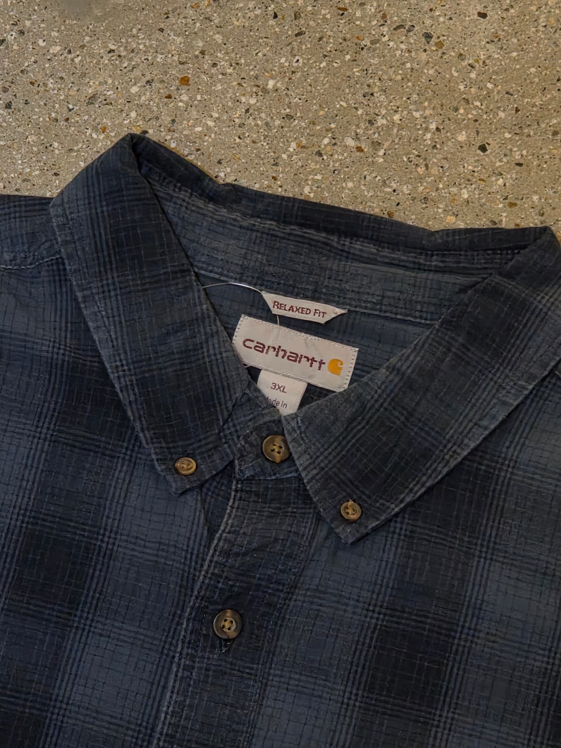 Carhartt 칼하트 네이비 체크반팔셔츠 상품이미지3