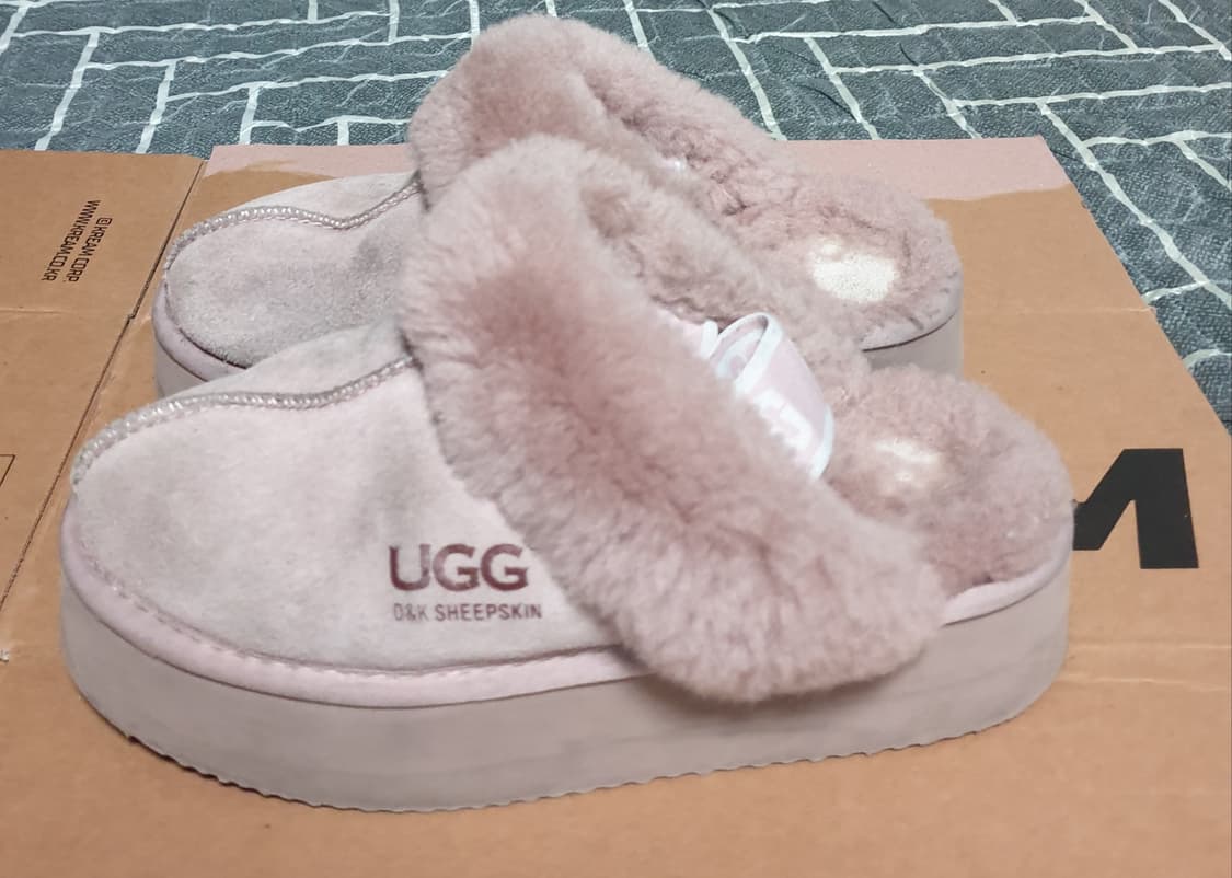 어그 호주 DK 플랫폼 밴딩 양털 슬리퍼 핑크 EU37~38 상품이미지3