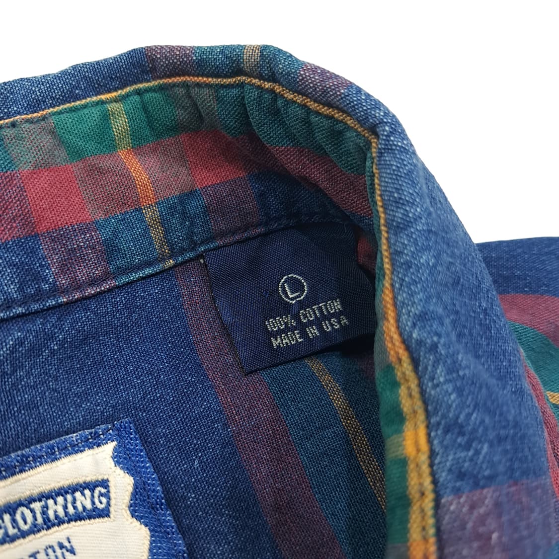 CL644 L 리 90s 미국판 인디고 샴브레이 체크 셔츠 남방 상품이미지4