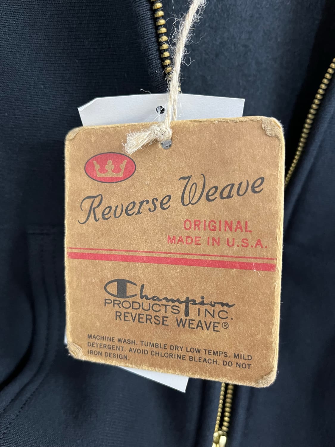 챔피온 리버스위브 made in usa 레드탭 후드집업 검정 M 상품이미지6