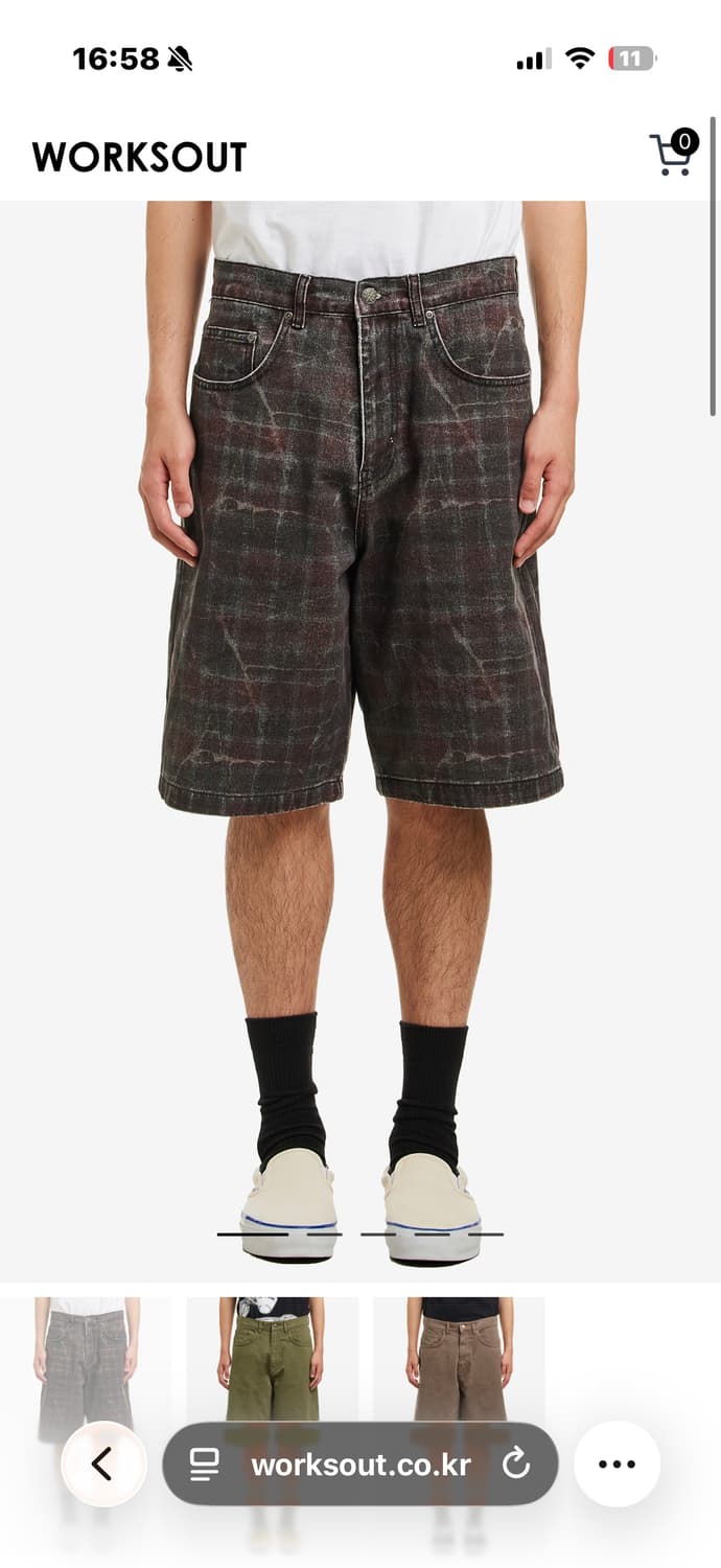 퍼킹어썸 밀러 플레이드 데님 쇼츠 상품이미지3