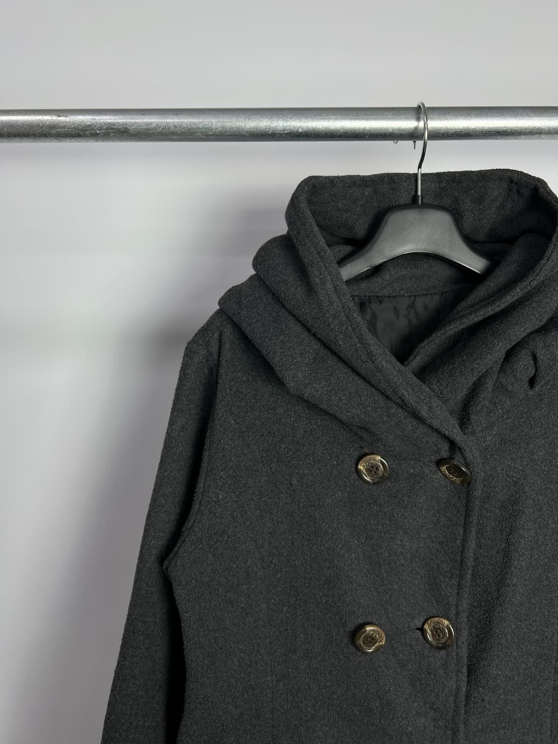 빈티지 후드 더블 코트 상품이미지2