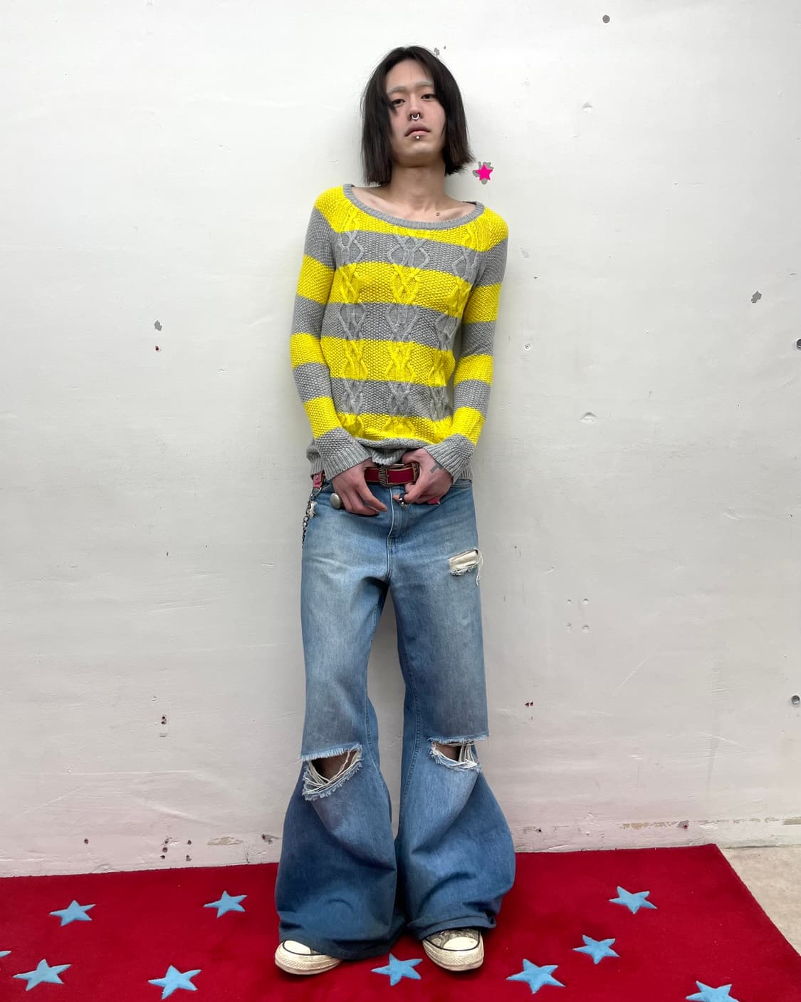  Yellow & Grey Stripe Knitwear  상품이미지5