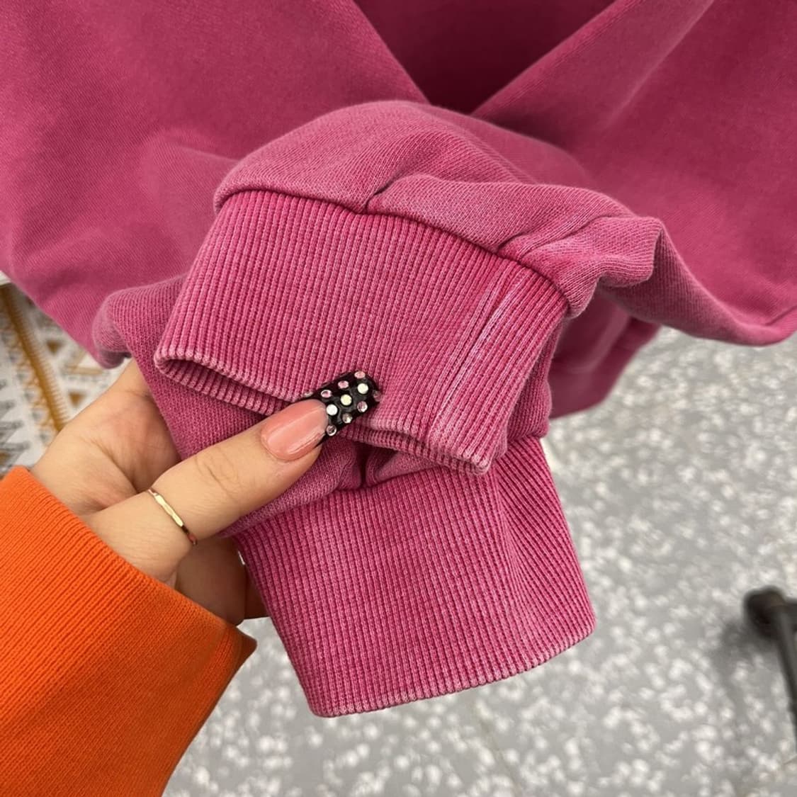 트래블 Y2K 레트로 스트릿 마젠타핑크 오버핏 후드티 M C10516 상품이미지7