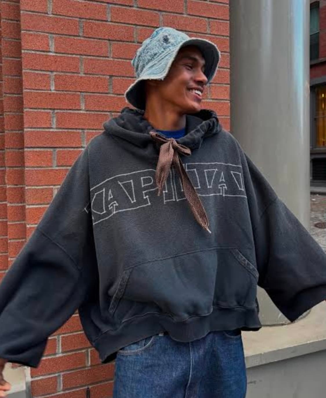 [F] 캐피탈 데빌 후드 파카 캐피탈자수 블랙 상품이미지1