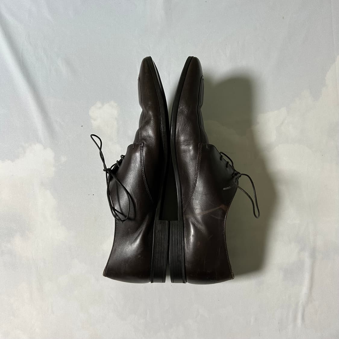 Prada semi square toe derby brown 상품이미지3