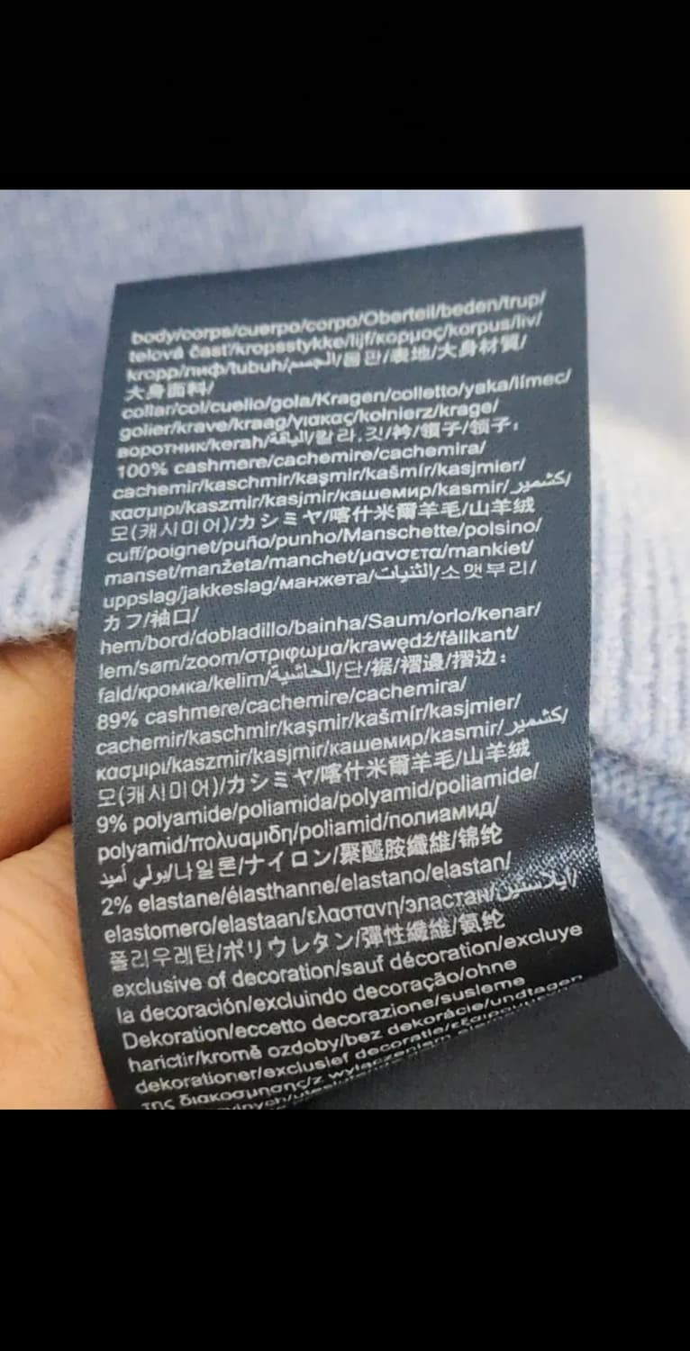 (M) 타미힐피거 캐시미어 니트 하늘색 스웨터 토미 라운드  상품이미지5