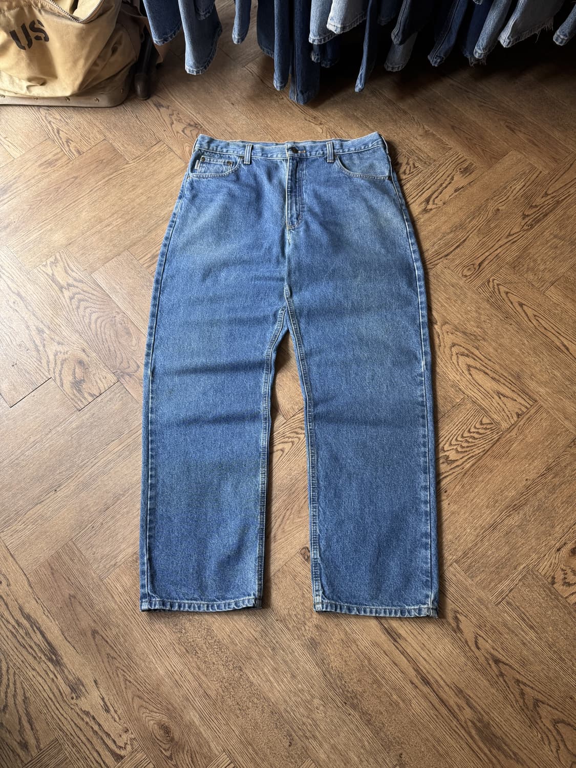 [38]칼하트 USA 미디엄블루 워싱 워크 데님 팬츠 상품이미지2