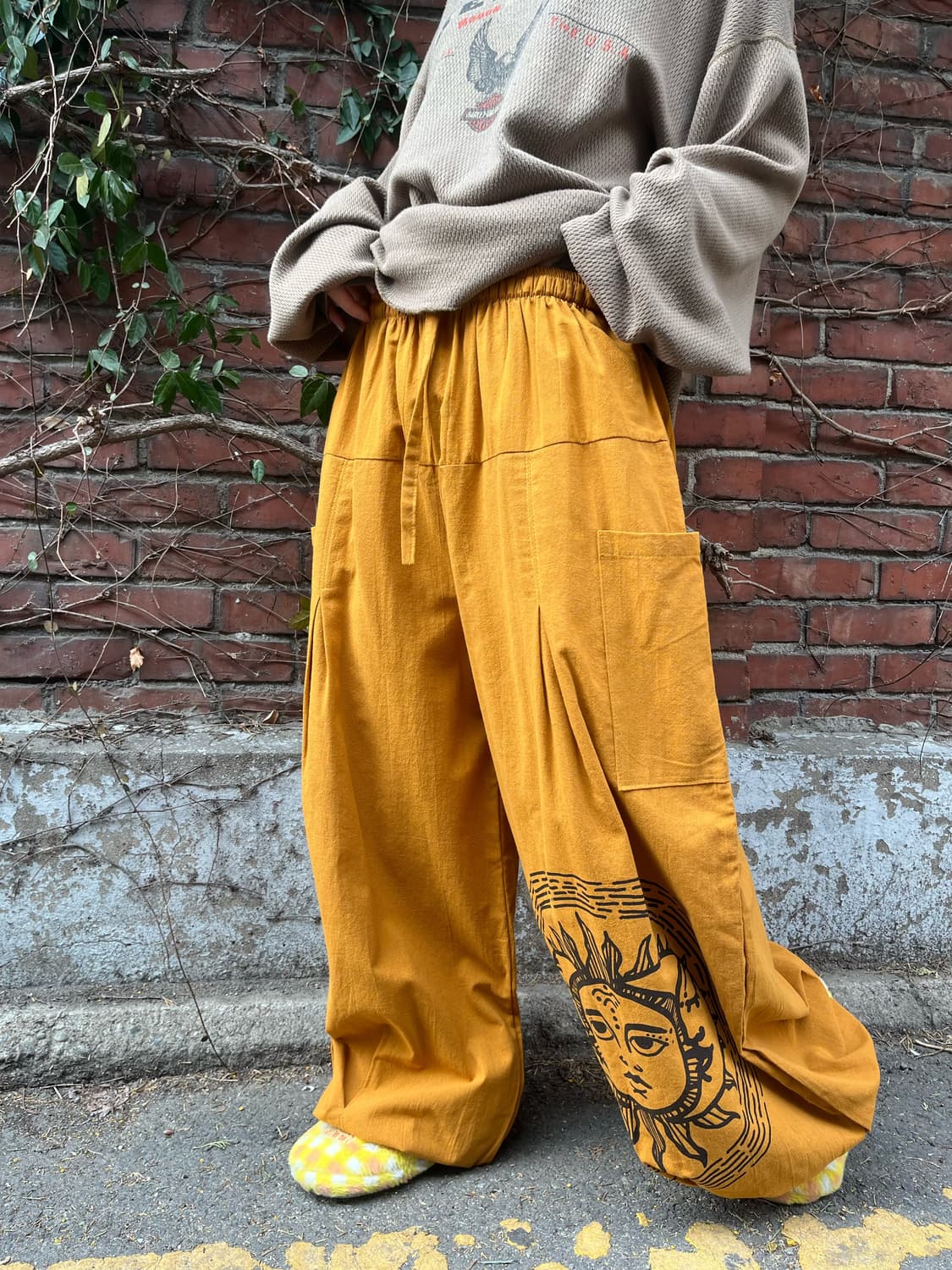 히피 에스닉 문양 벌룬 와이드 팬츠 상품이미지5