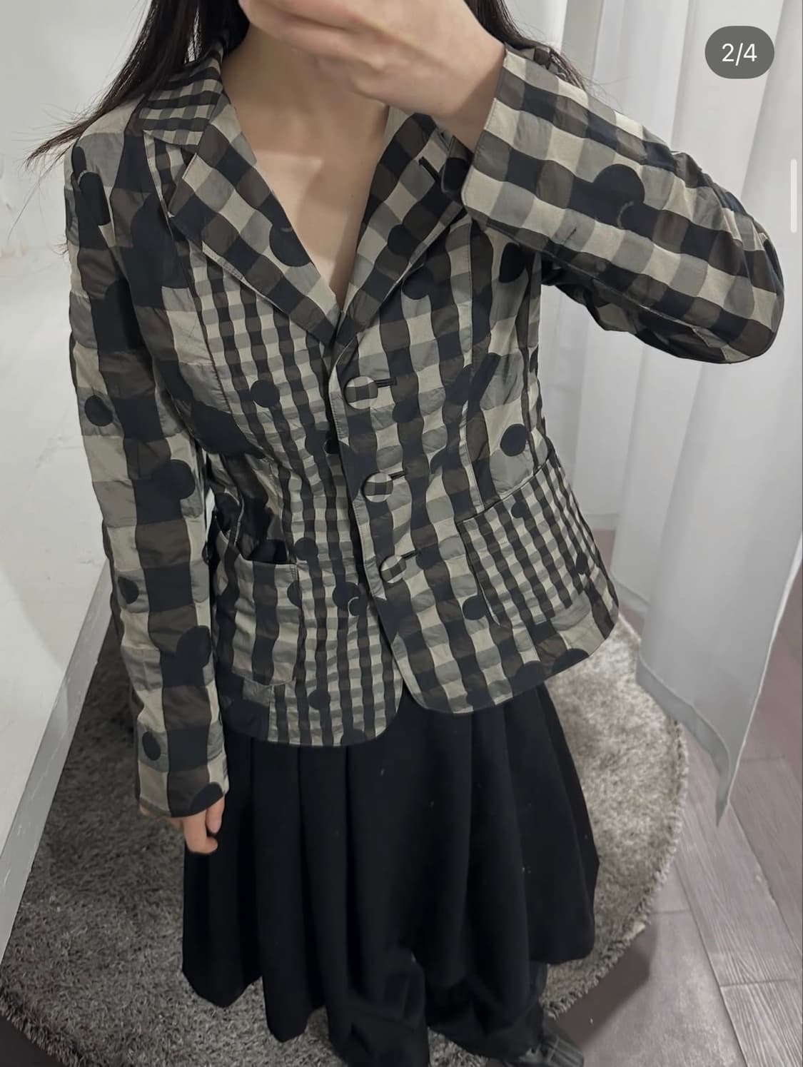 dot&check design jacket 상품이미지3