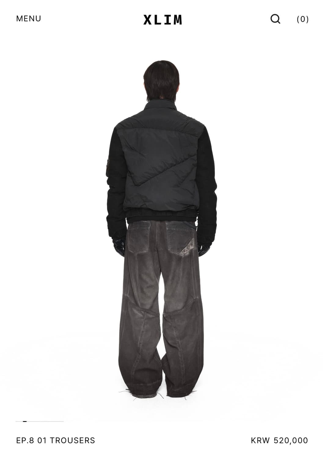 XLIM EP.8 01 TROUSERS 워시드 블랙 xs사이즈 상품이미지2