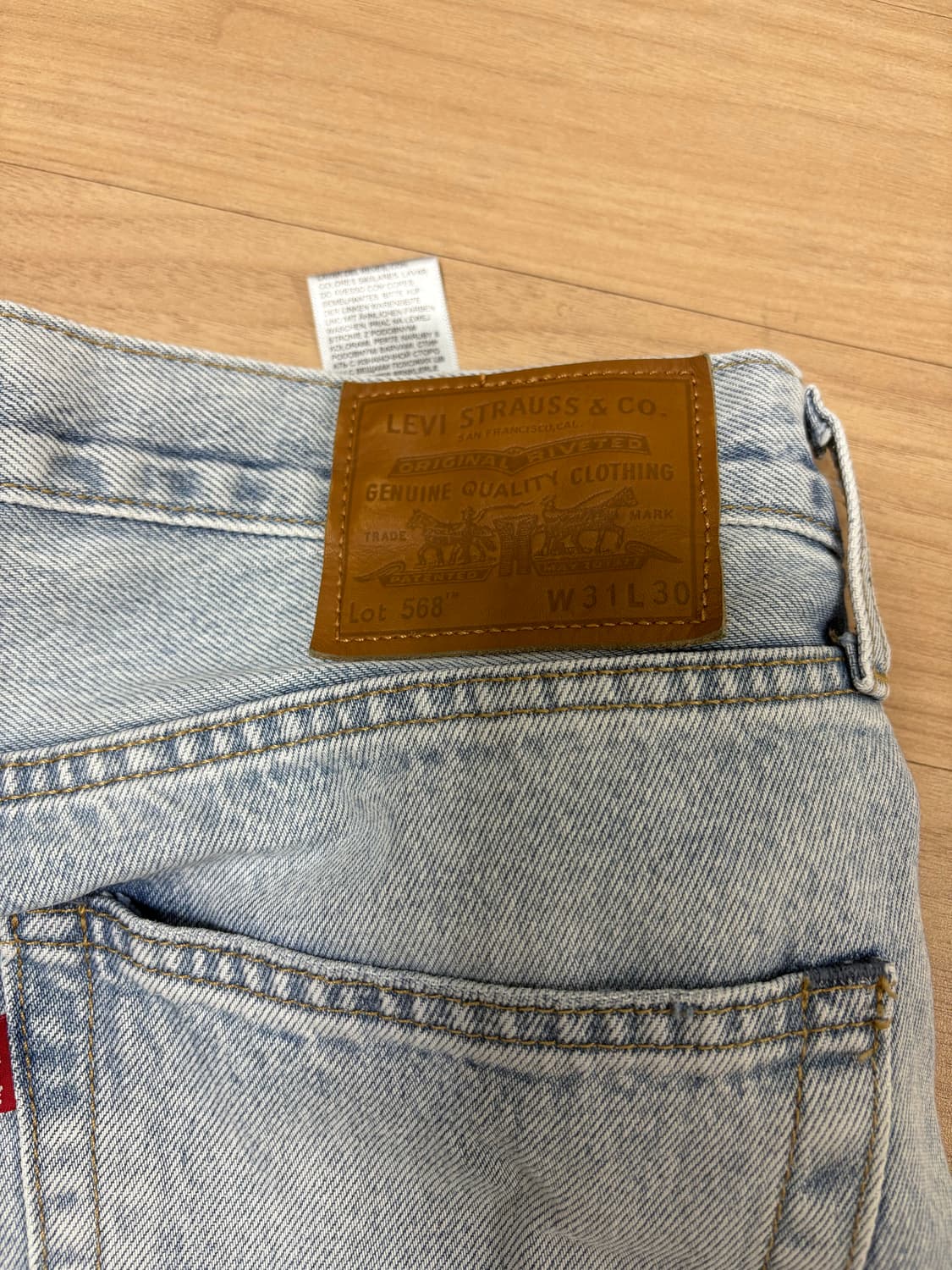 리바이스 568 연청 스트레이트 데님 W31 상품이미지3