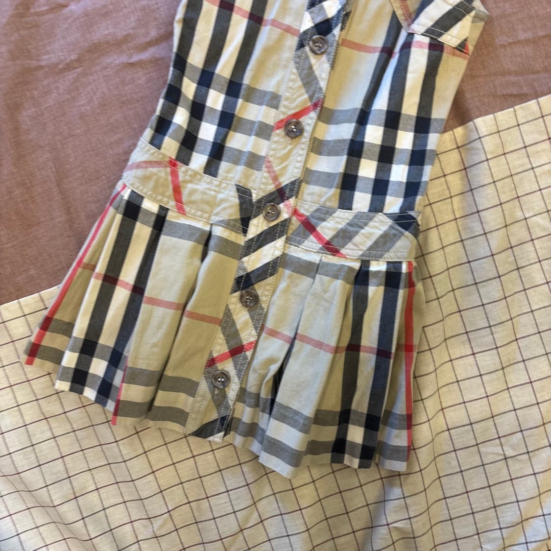 버버리 키즈 멜빵 체크 원피스 (8y)   상품이미지3