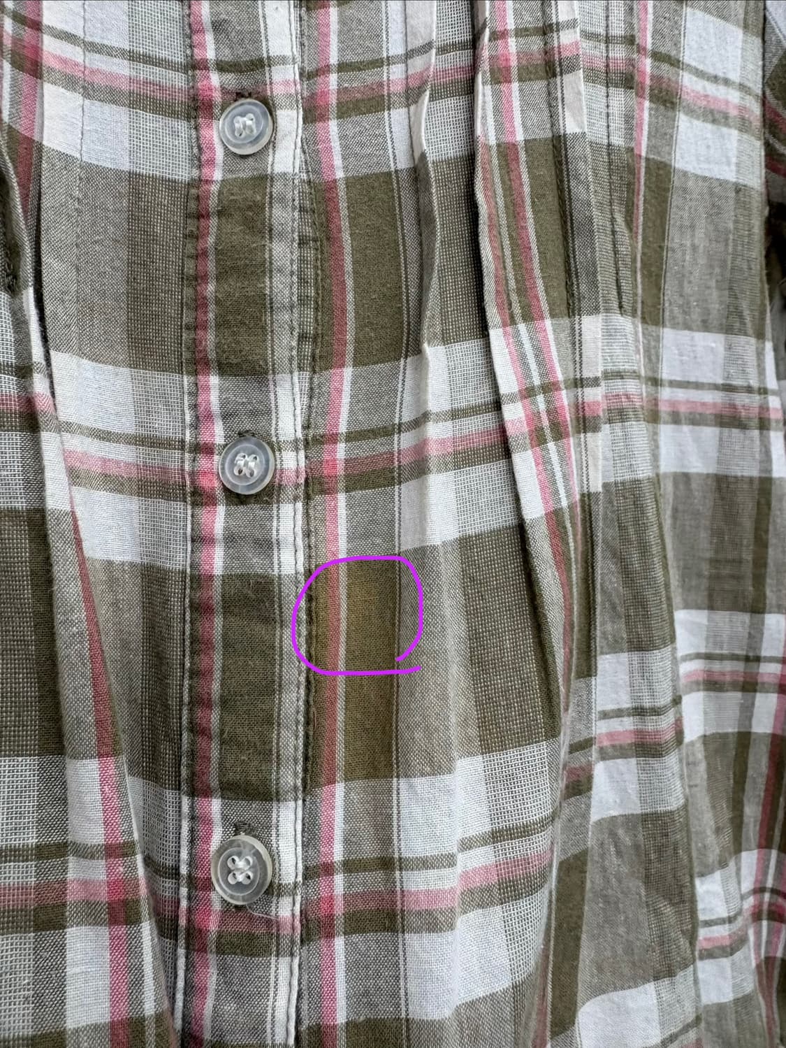 카키 체크 둥근카라 블라우스 상품이미지5